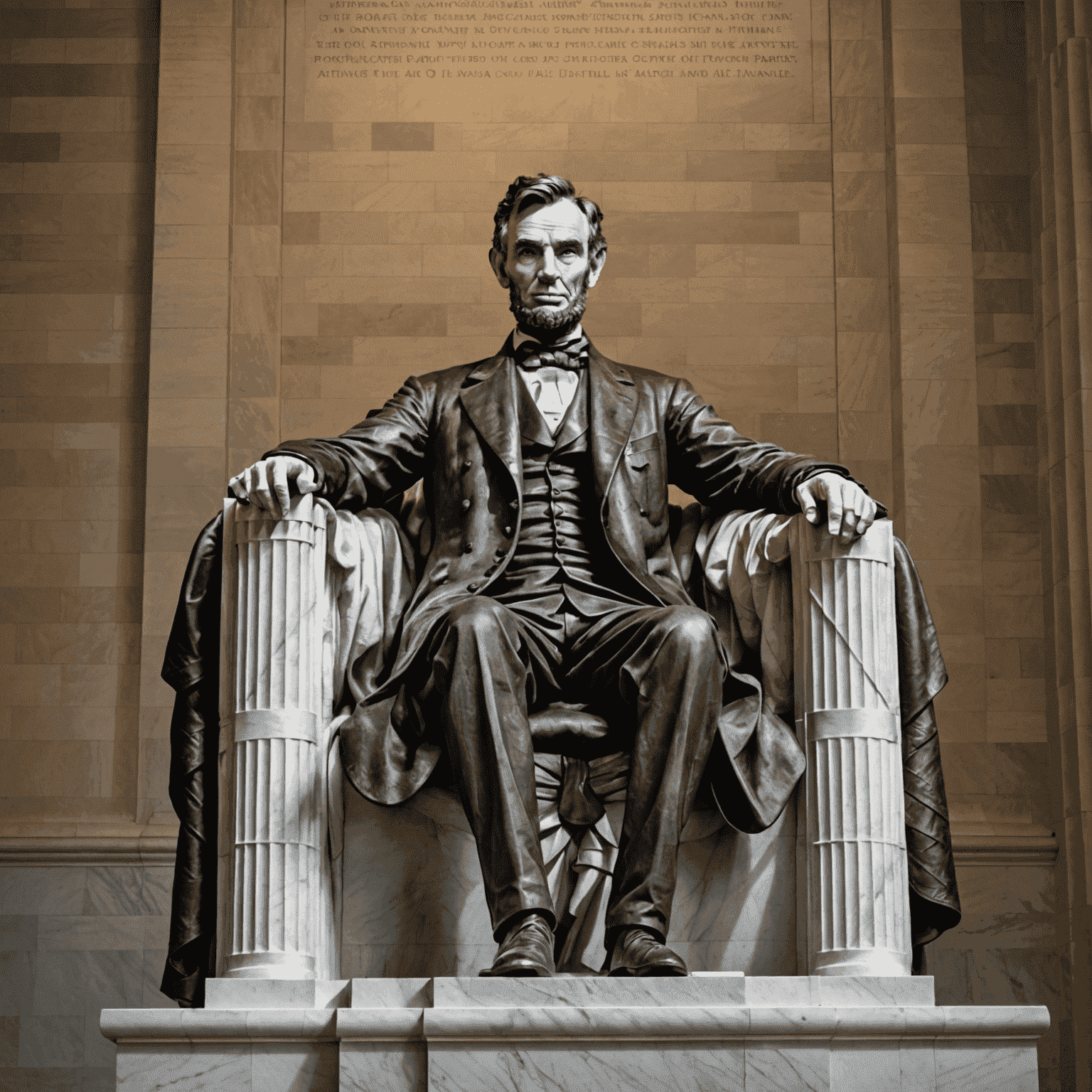 Interior of the Lincoln Memorial showing the statue of Abraham Lincoln